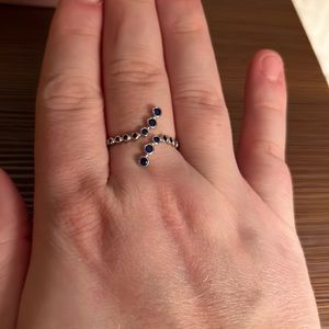 Gorgeous lab created Burma blue spinel set on .925 solid sterling silver!